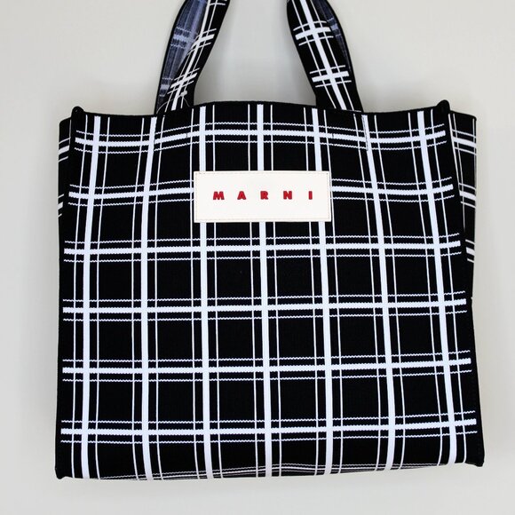 BNWT AW23 MARNI BLACK CHECK BAG - Picture 2 of 9